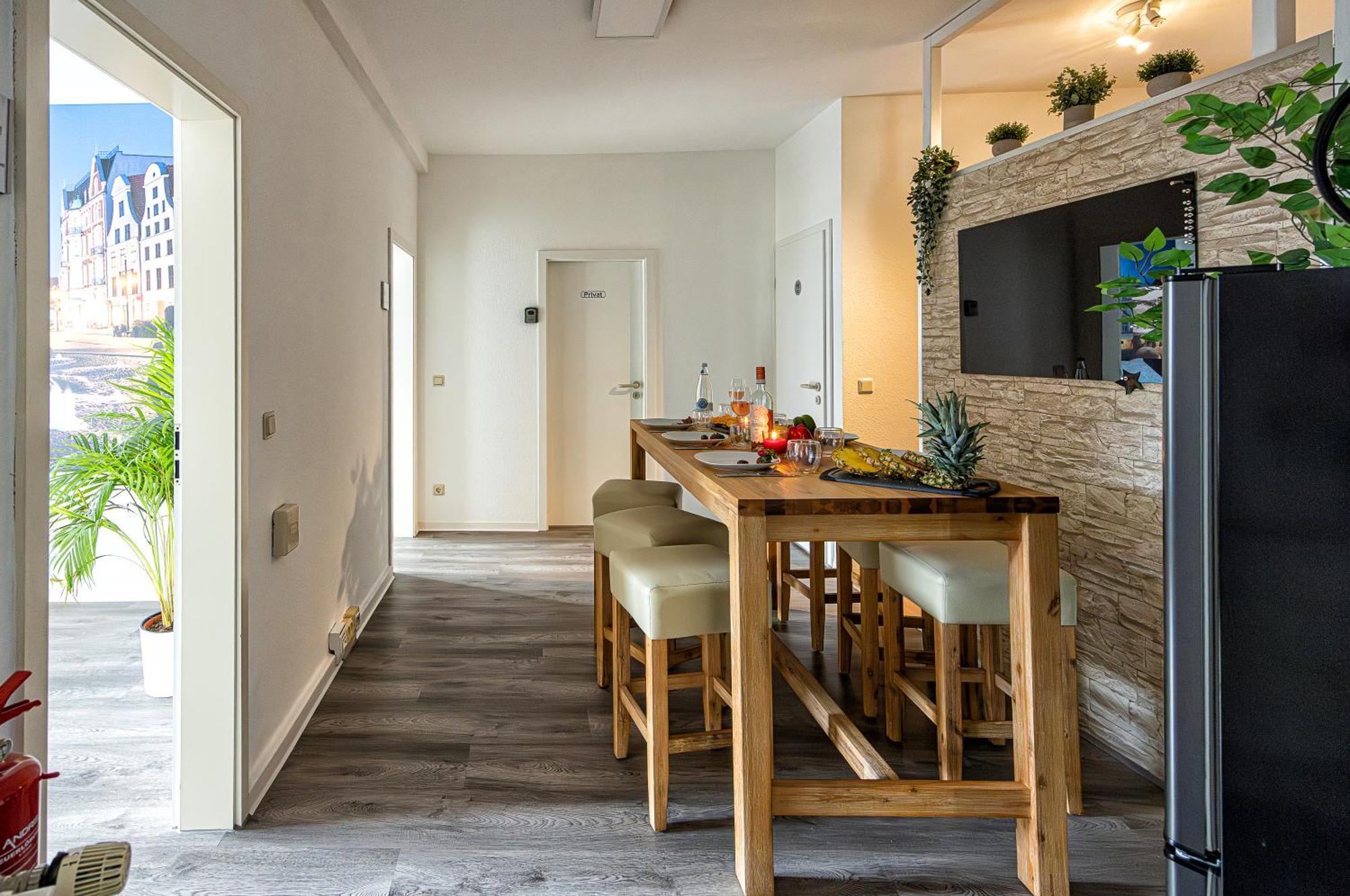 Luxus City Apartment Sauna Balkon Kueche Zentral Rostock Luaran gambar