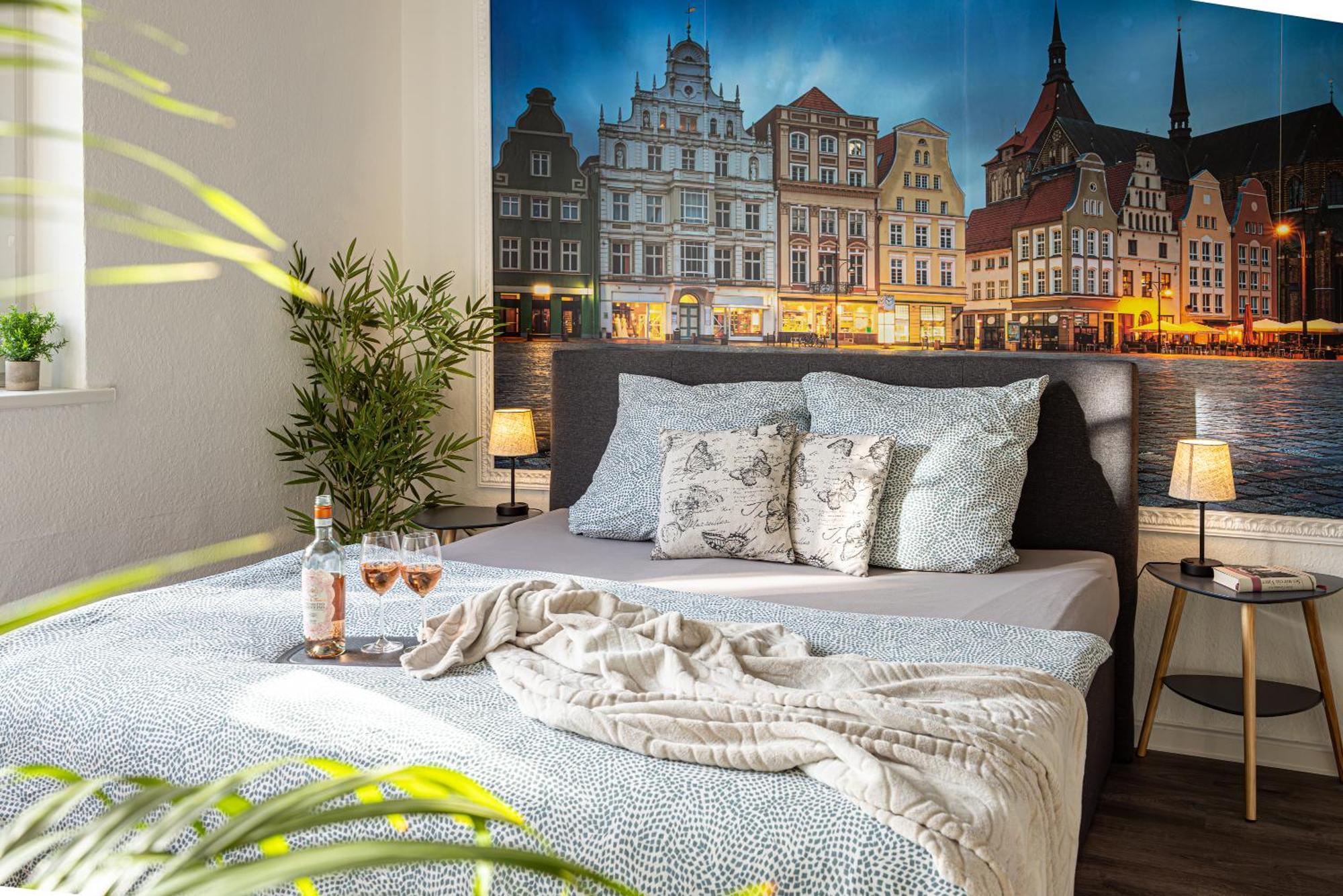 Luxus City Apartment Sauna Balkon Kueche Zentral Rostock Luaran gambar